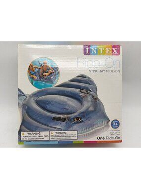 Intex Stingray Inflatable Ride-On Float 74" X 57" For Ages 3+ Years Durable Viny